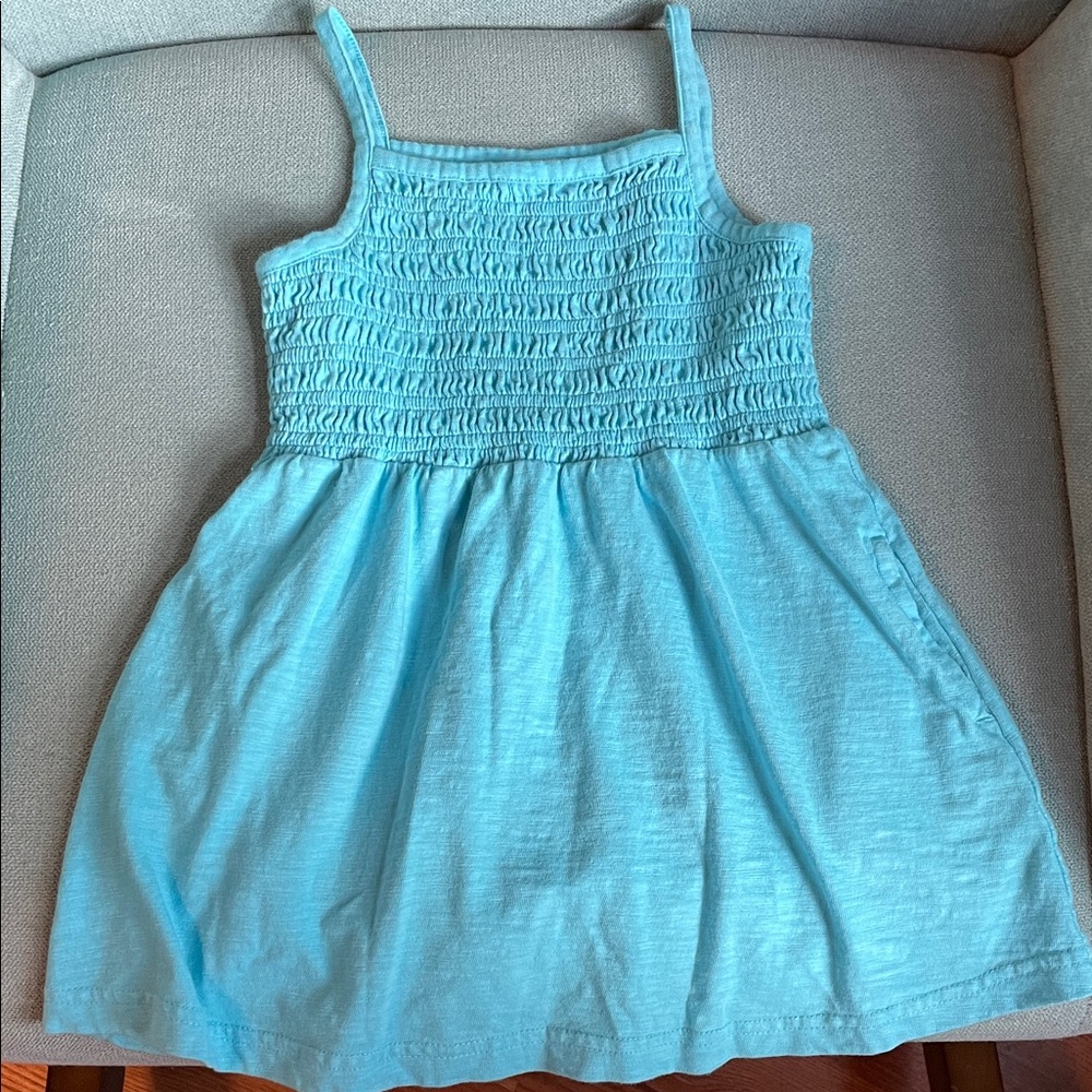 Primary Aqua Smocked dress